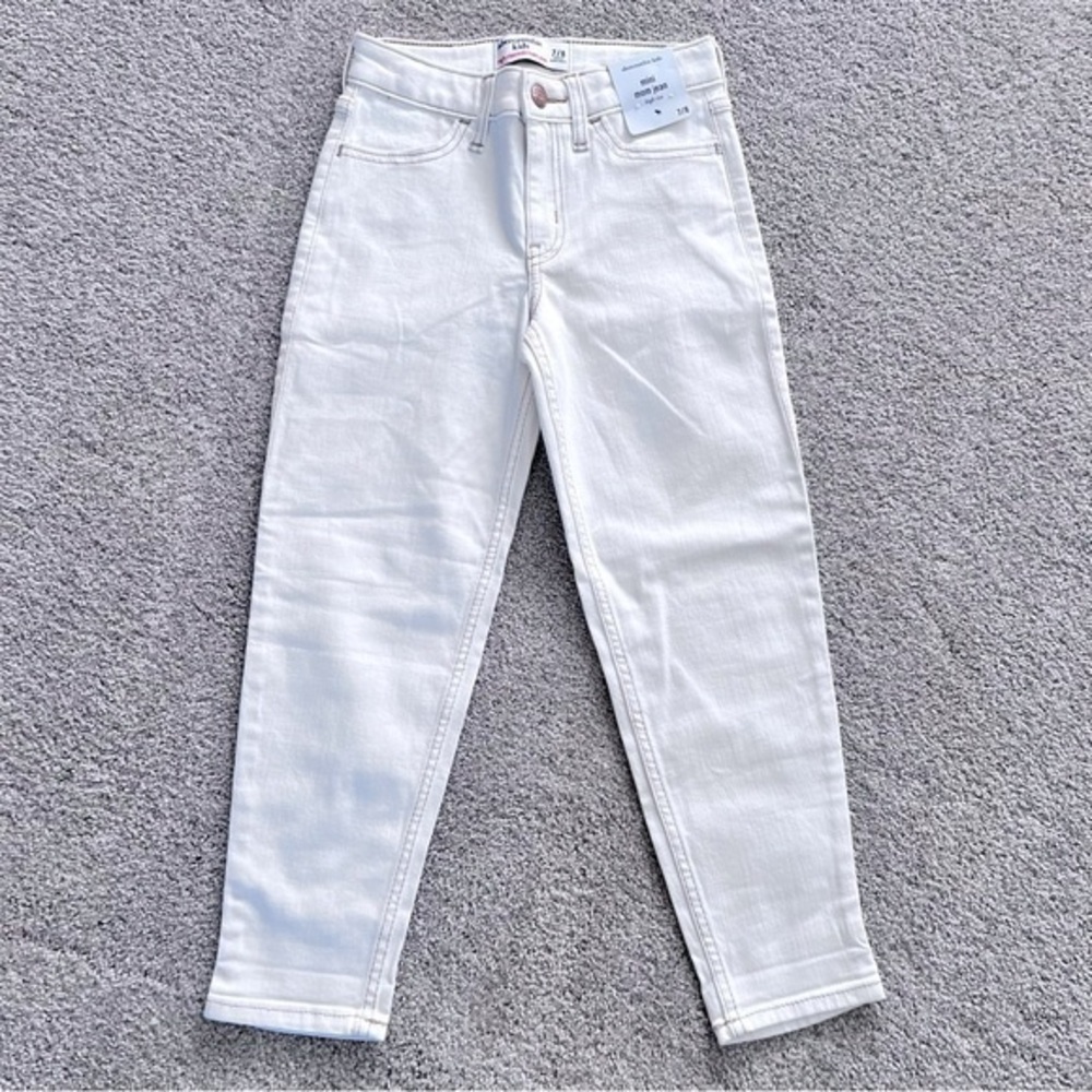 NWT Abercrombie Kids high rise mini mom jeans size 7-8